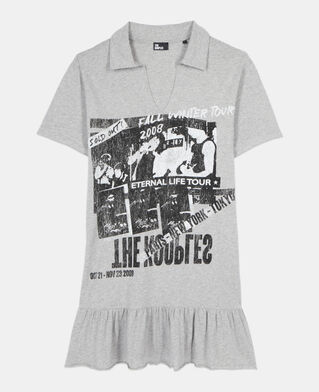 The Kooples WOMEN STONE GREY grey eternal life tour serigraphy t-shirt dress