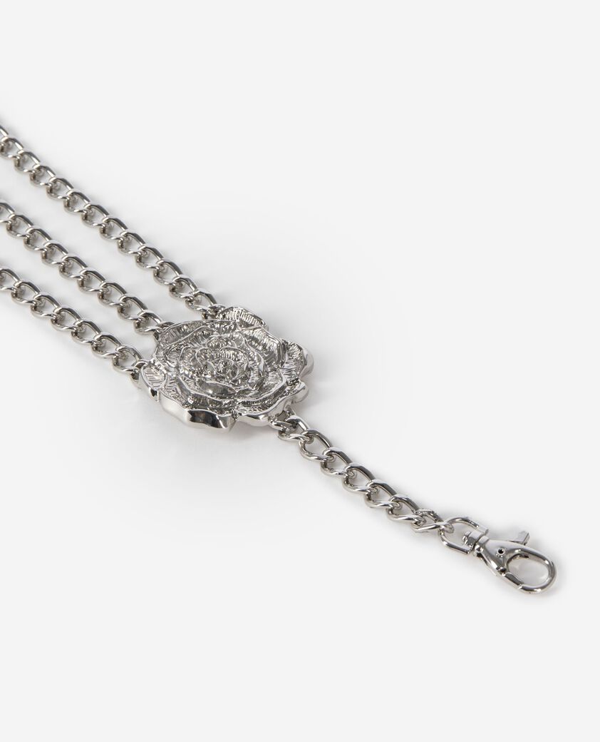 The Kooples WOMEN BLACK SILVER silver jewelry belt