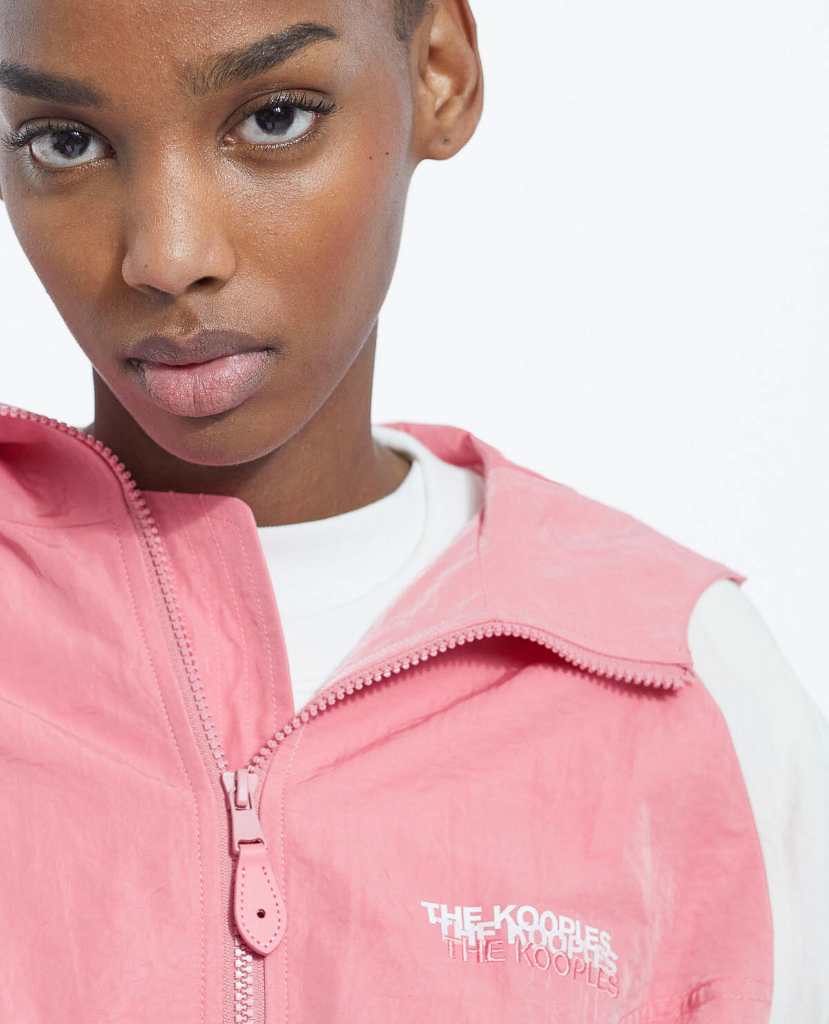 Pink color block jacket new arrivals