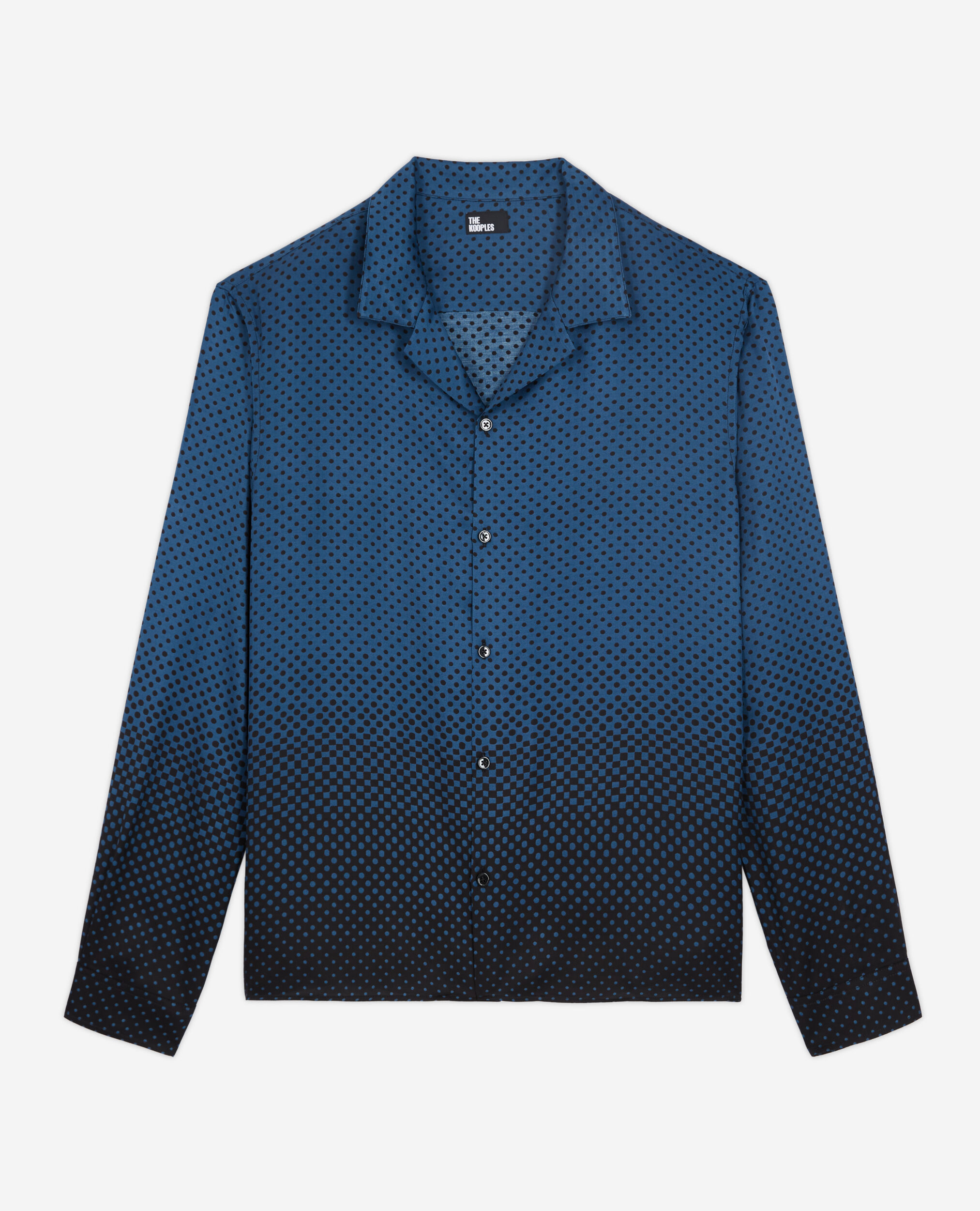 Printed hawaiian collar shirt, BLUE BLACK, hi-res image number null