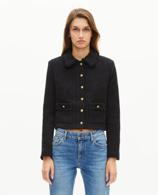 The Kooples FEMME BLACK veste en tweed noire