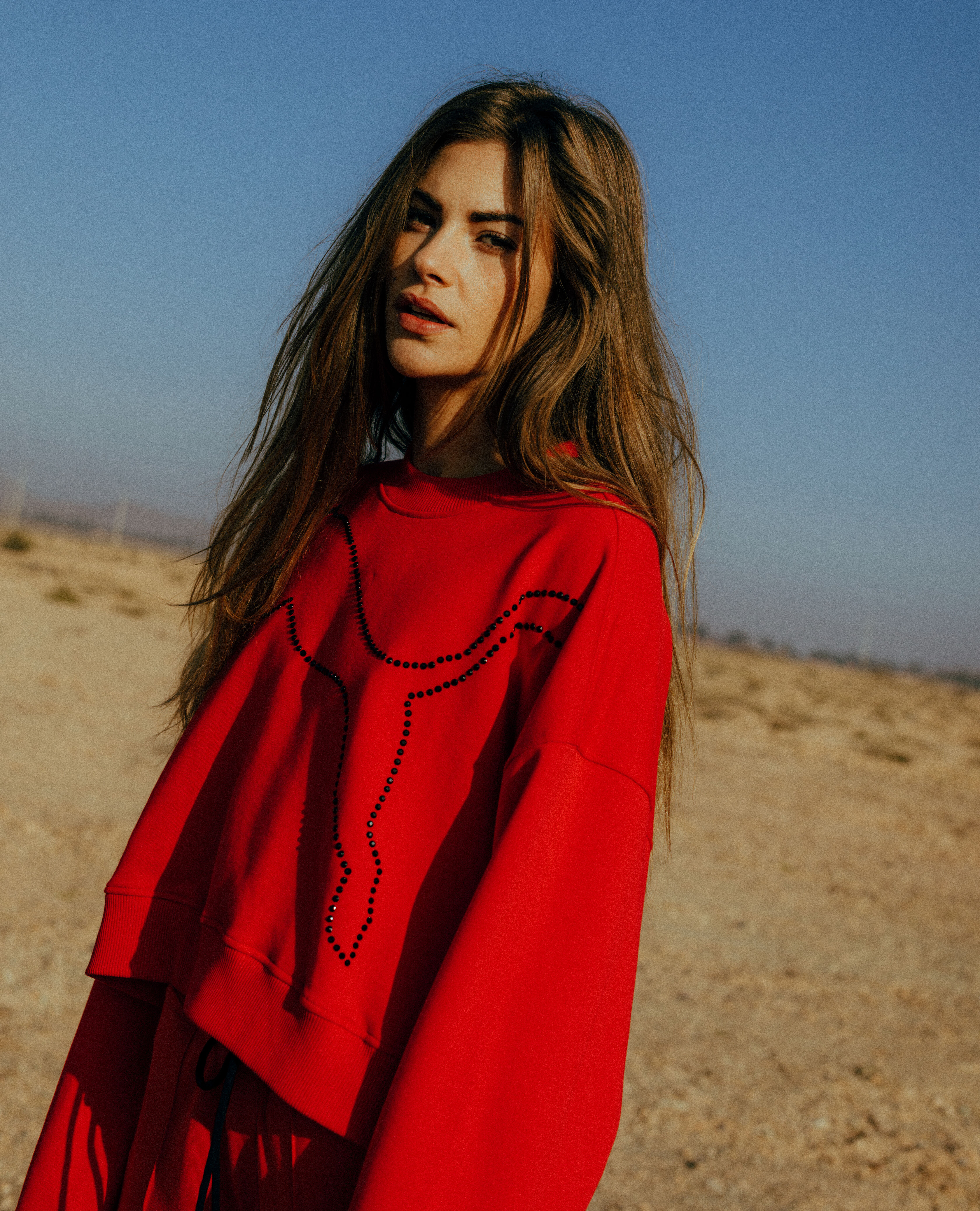 Puma red sweatshirt with rhinestones