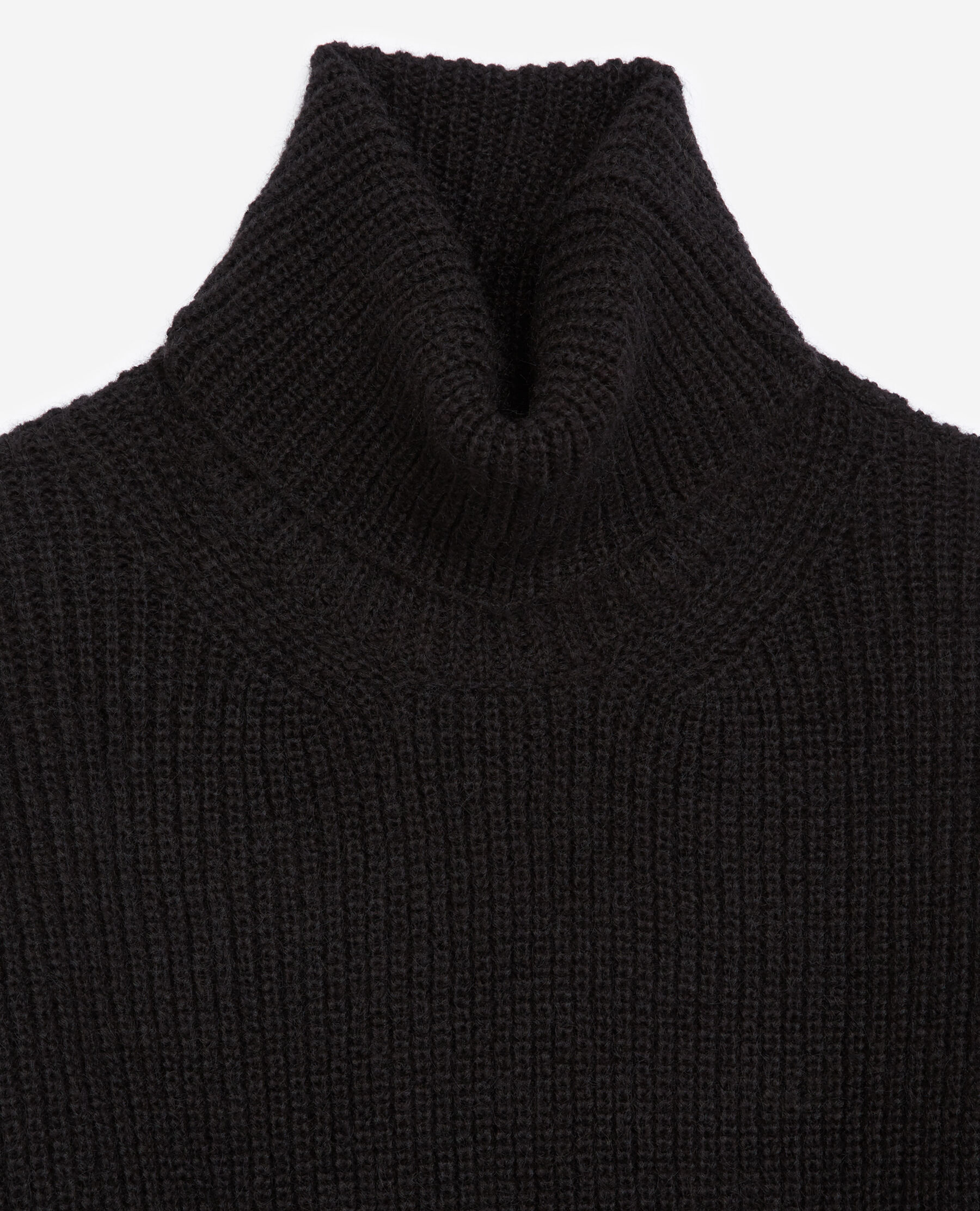 Knit black turtleneck sweater