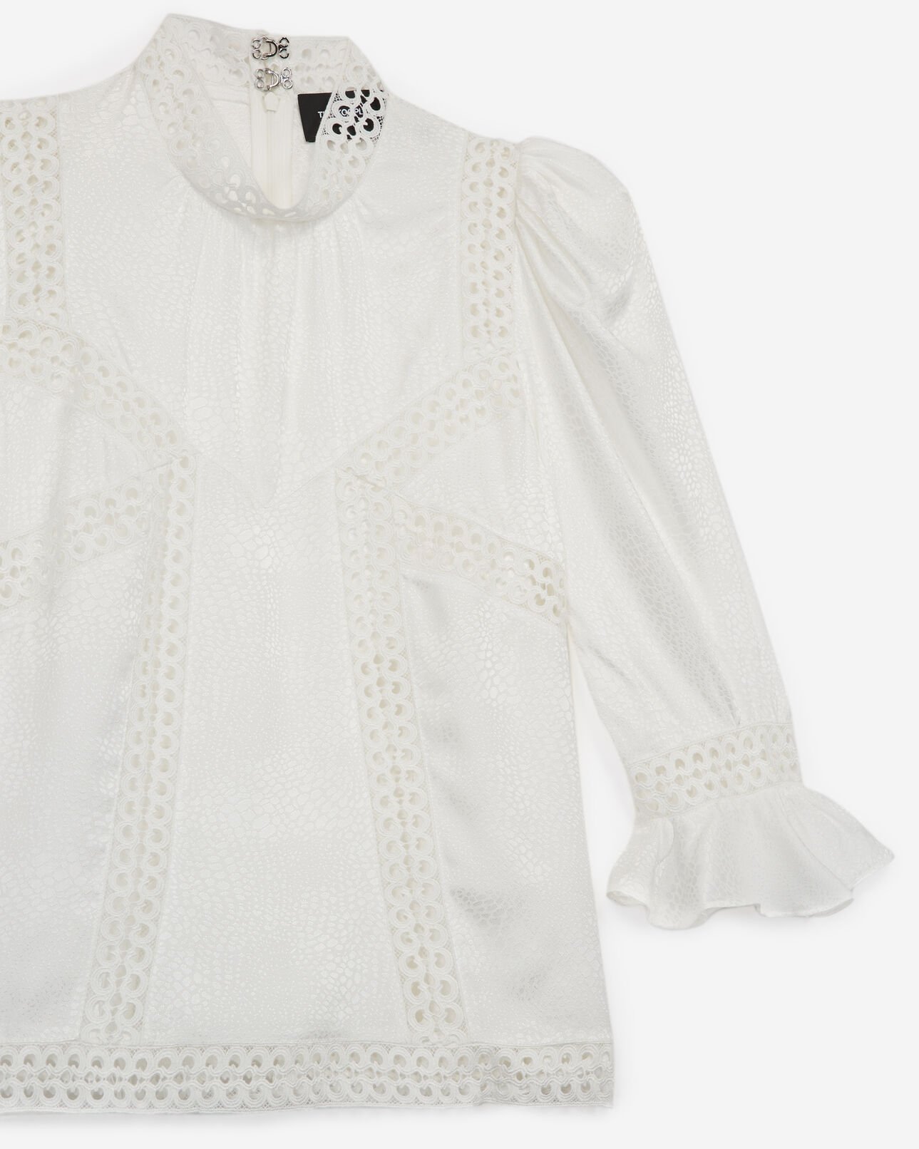 The Kooples WOMEN ECRU long-sleeve ecru top with lace trims