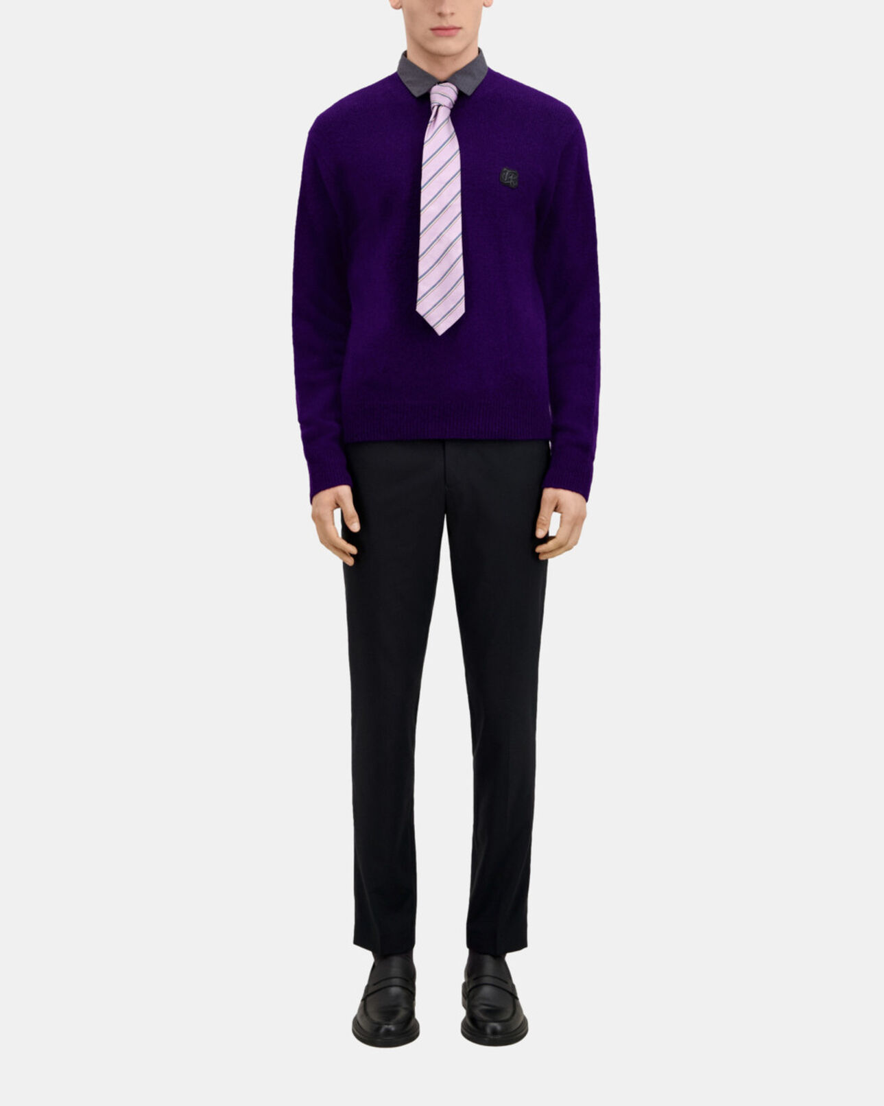 The Kooples HERREN DARK PURPLE violetter pullover aus wolle und alpaga