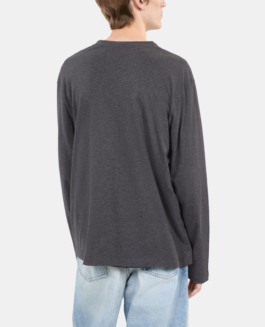 The Kooples MEN ANTHRACITE MELANGE grey cotton cardigan