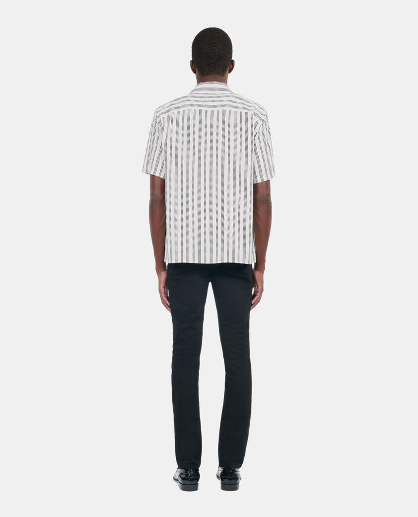 The Kooples MEN ECRU BLACK short-sleeved printed shirt