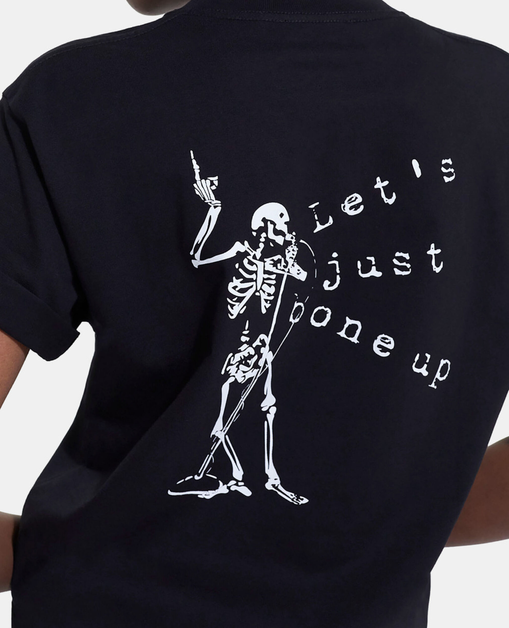 Black screen print T-shirt, BLACK, hi-res image number null