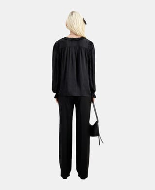 The Kooples WOMEN BLACK black top with shirring