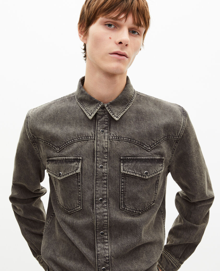 The Kooples HOMME DENIM GREY chemise en denim grise