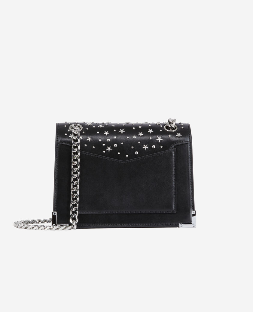 The Kooples WOMEN BLACK emily chain bag in black leather with stars