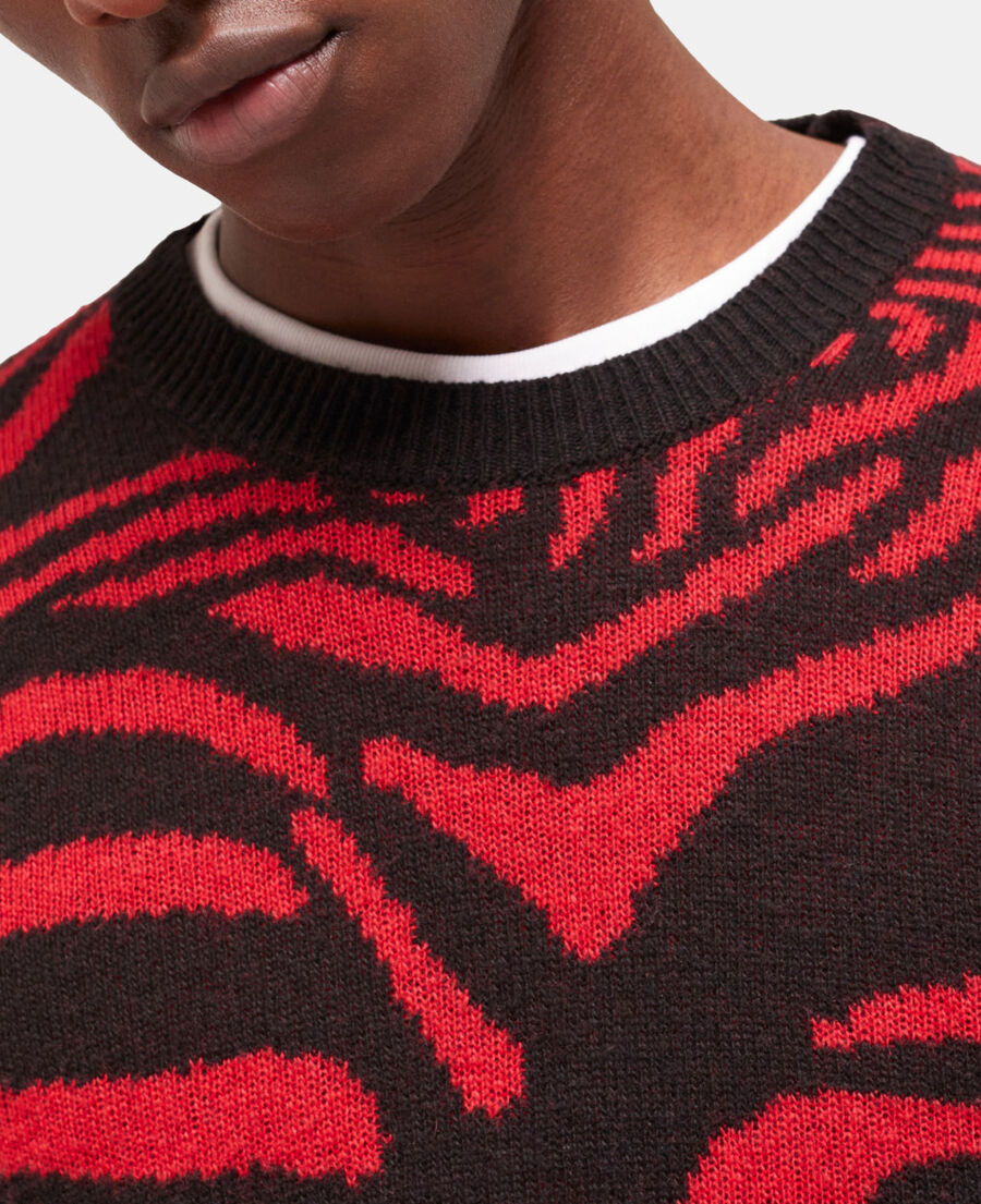 pull en laine imprimé rouge