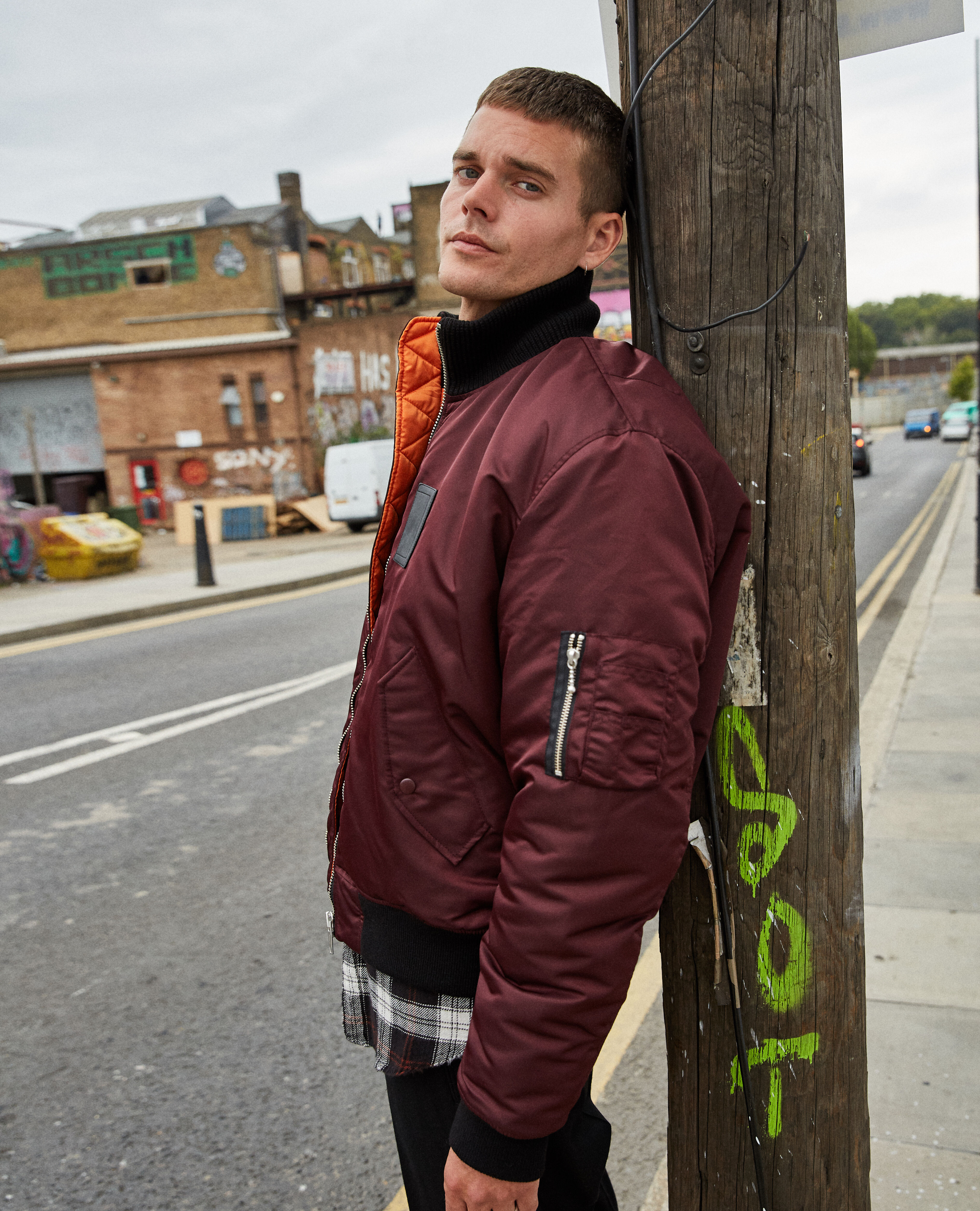 Red bomber jacket