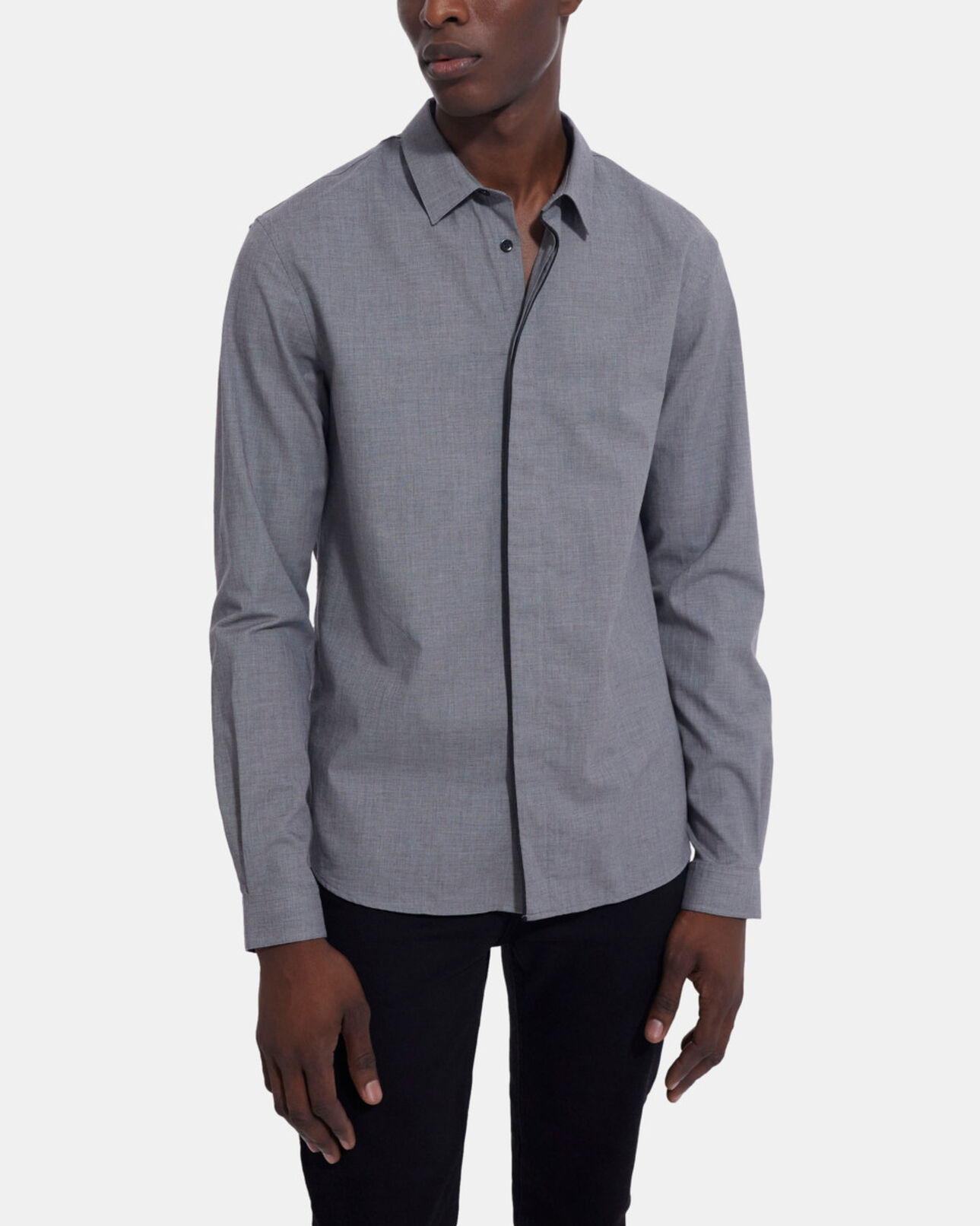 The Kooples MEN GREY check shirt with classic collar