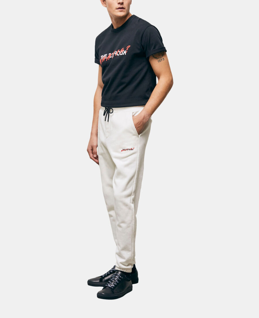 ecru joggers with what is print