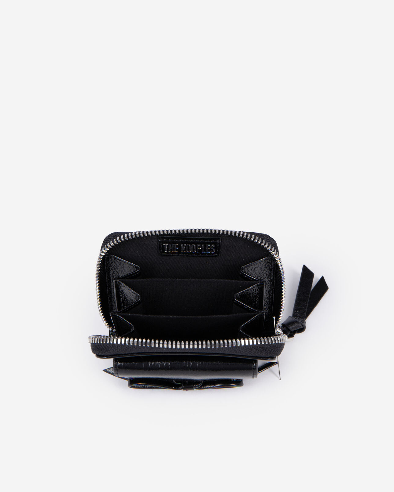 The Kooples FEMME BLACK porte monnaie amelia en cuir noir