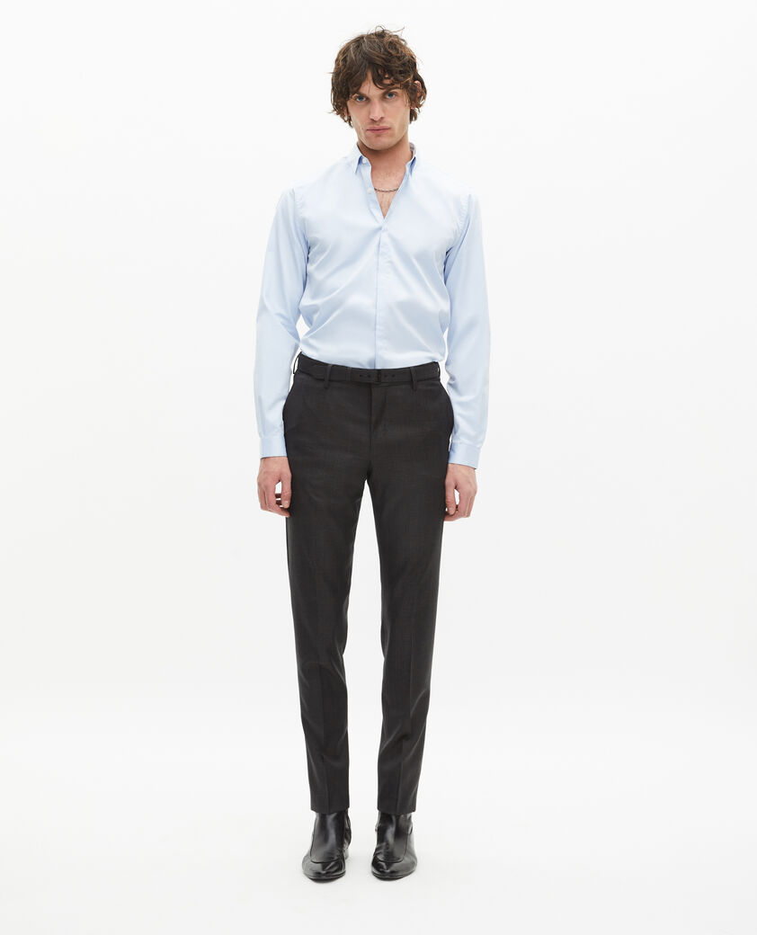 The Kooples MEN LIGHT BLUE sky blue classic collar shirt