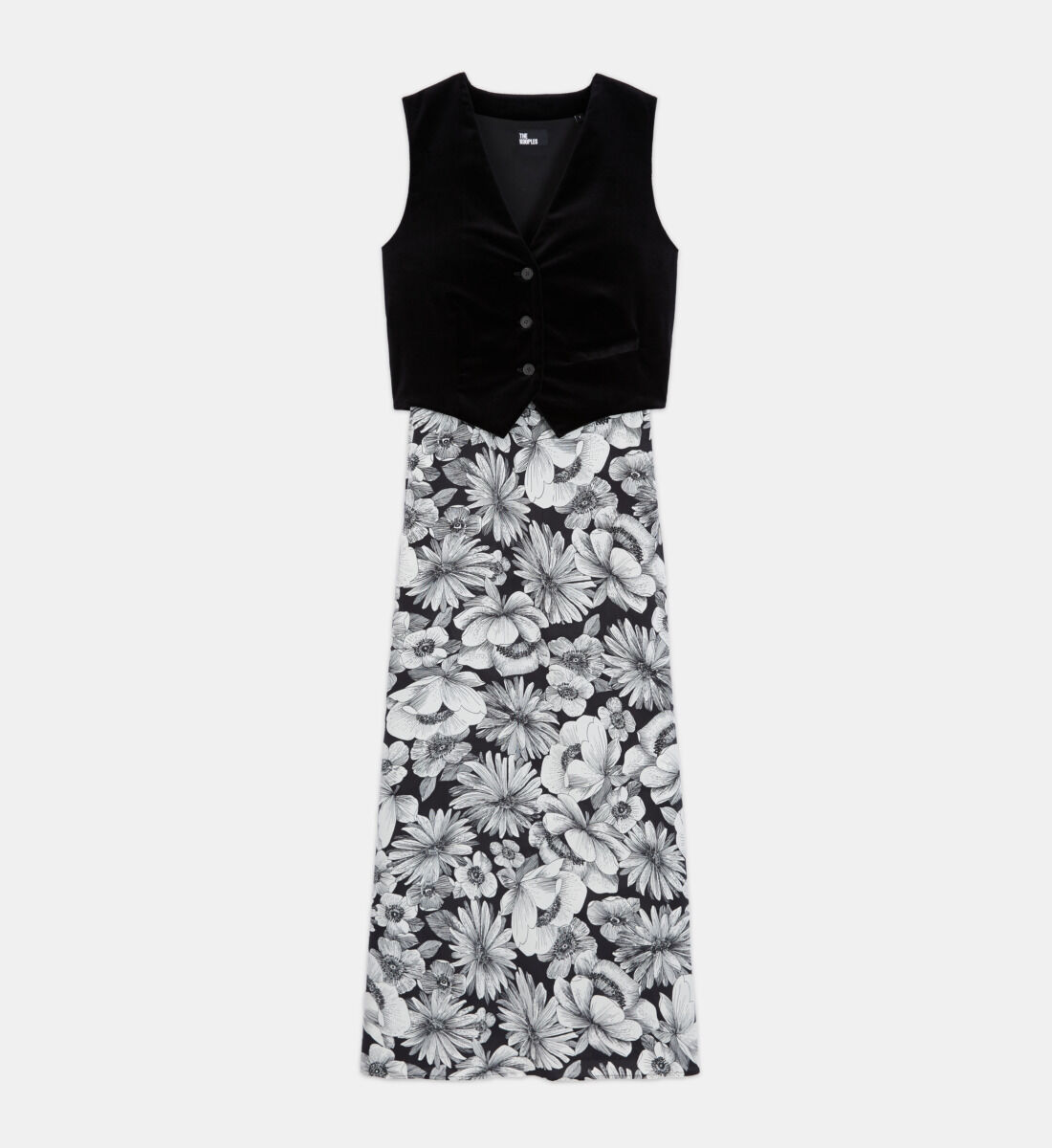 Robe longue en soie fleurie