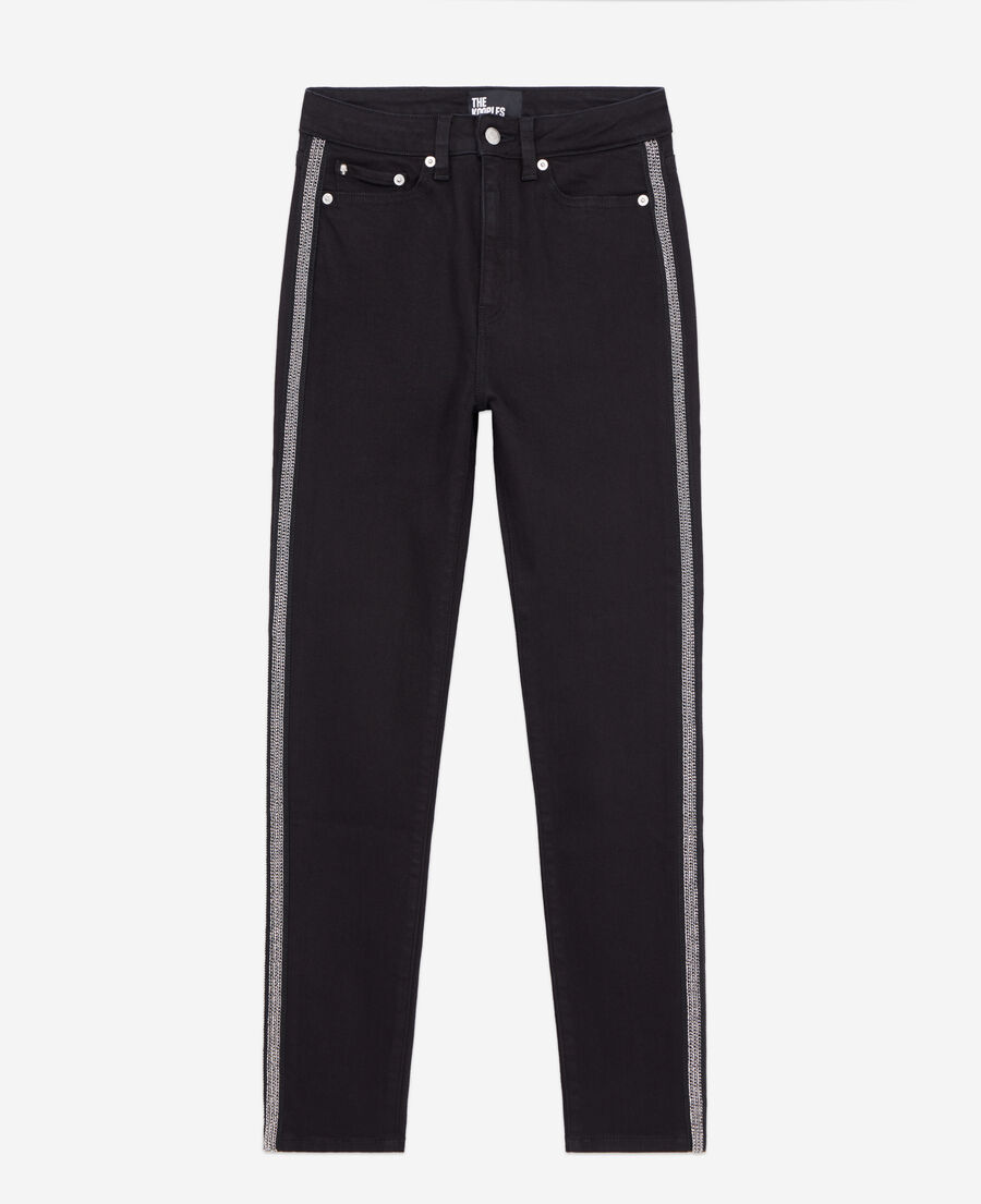 The Kooples MUJER BLACK WASHED vaqueros slim negros cadenas