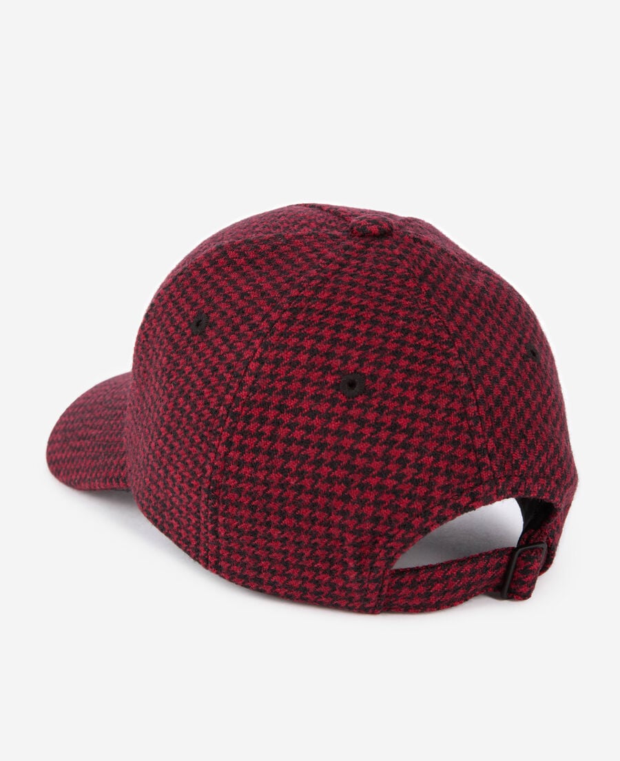 The Kooples DAMEN BLACK - RED kappe aus wolle mit hahnentrittmuster