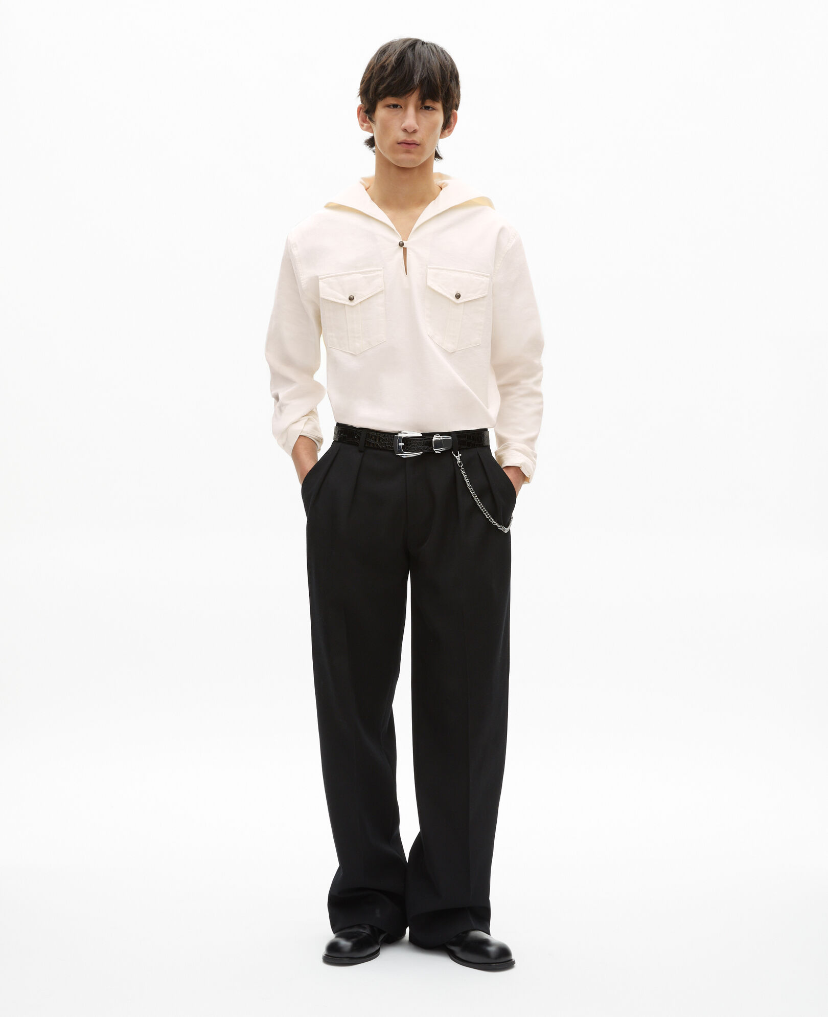 The Kooples MEN ECRU long-sleeved white shirt