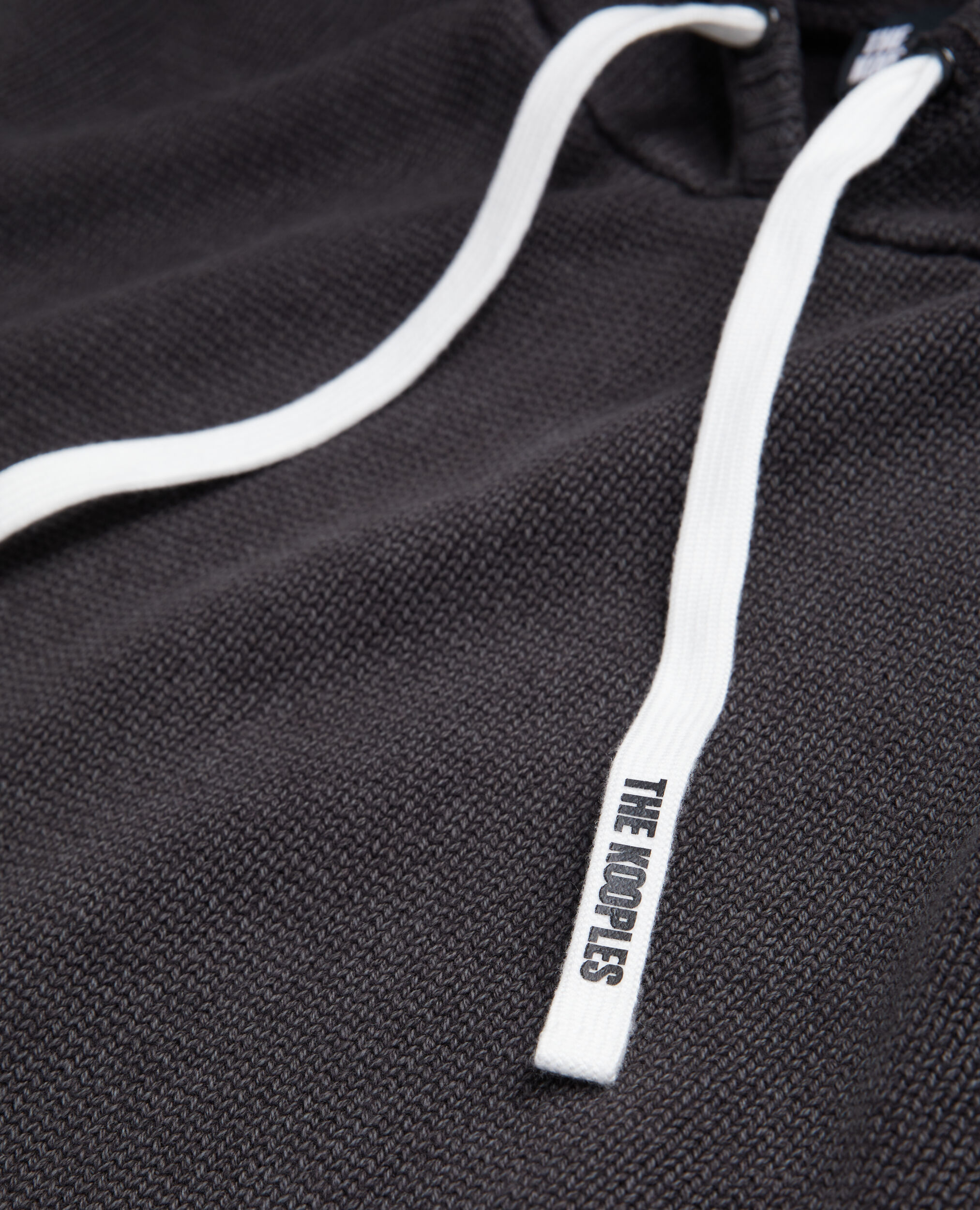 Black cotton and wool hooded sweater, BLACK WASHED, hi-res image number null