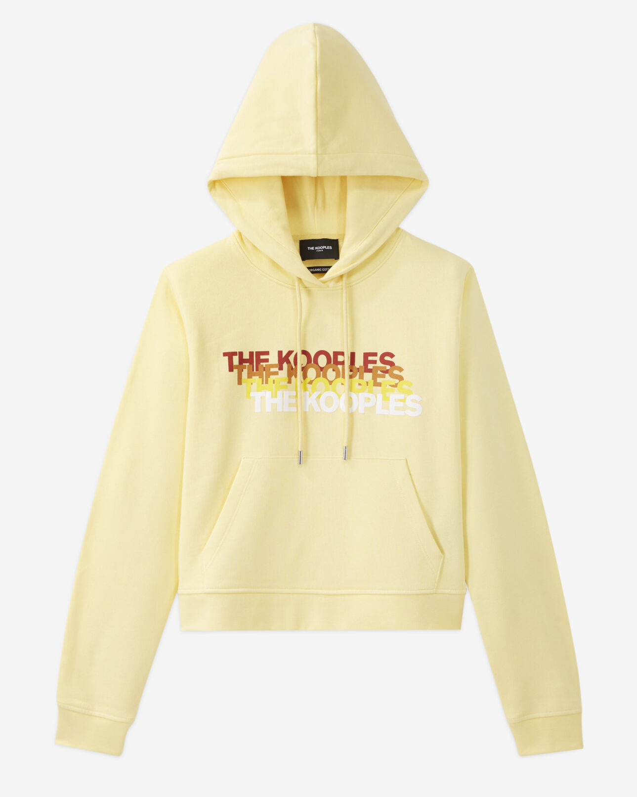 The Kooples DAMEN YELLOW gelbes kapuzensweatshirt mit dreifach-logo