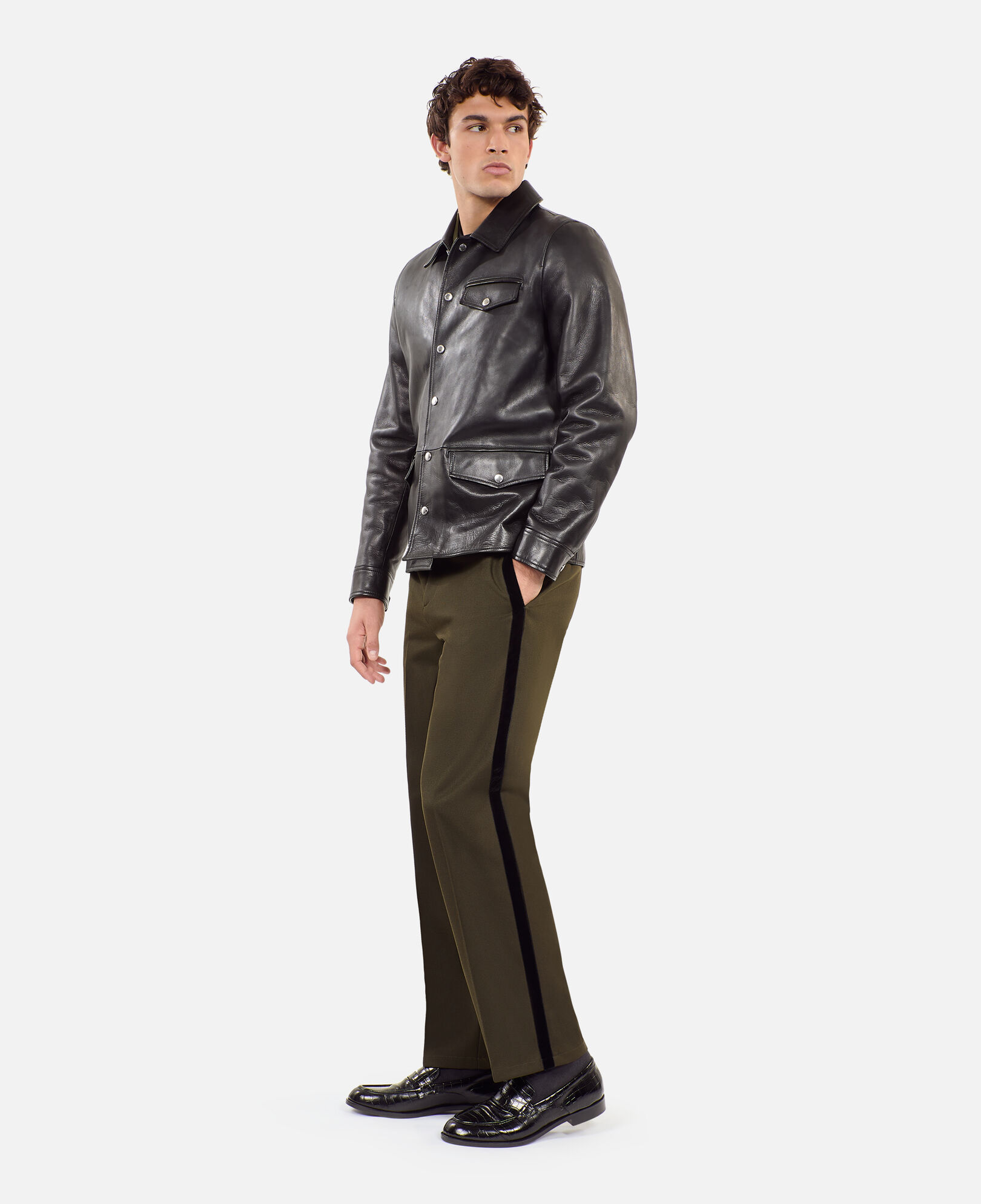 The Kooples HOMME BLACK veste en cuir noir  