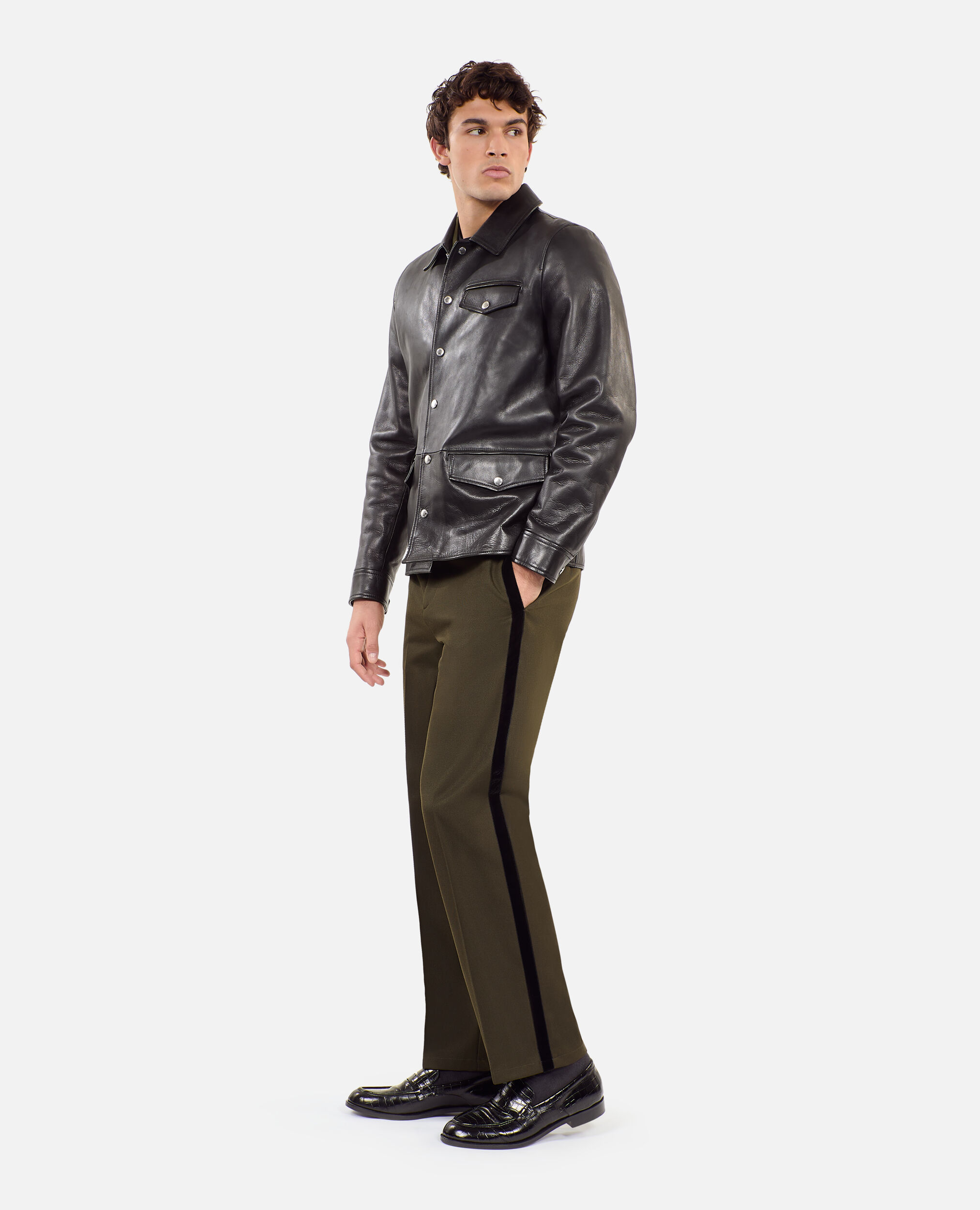 Veste en cuir noir  , BLACK, hi-res image number null