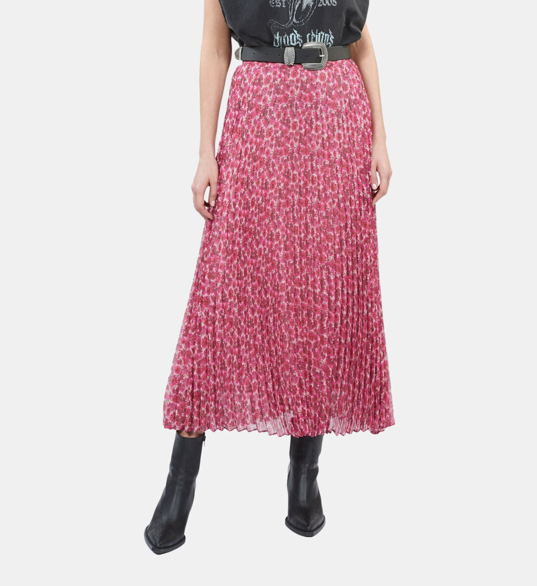 Jupe longue plissée new arrivals imprimée