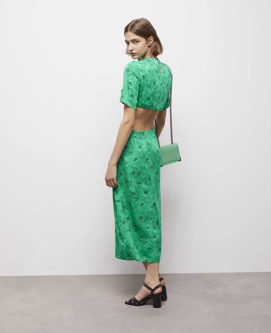 langes kleid mit öffnungen und print