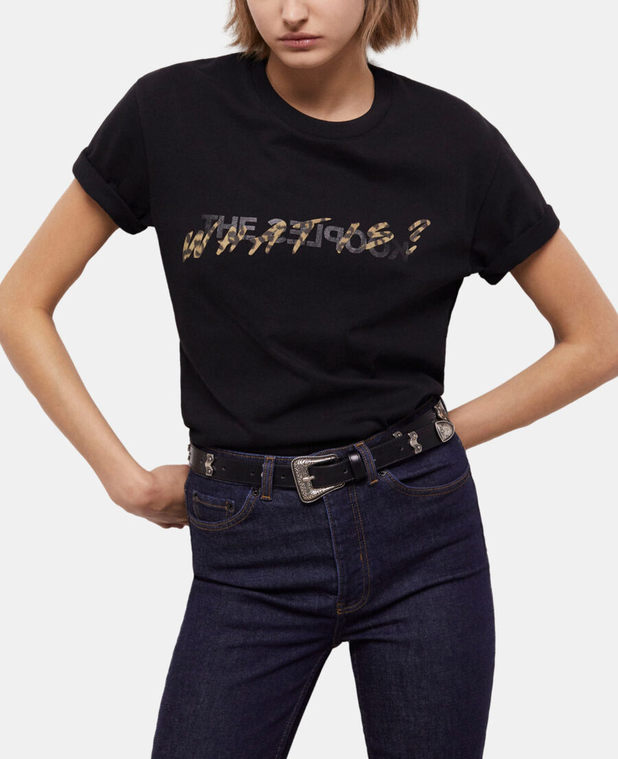 camiseta what is negra y leopardo para mujer