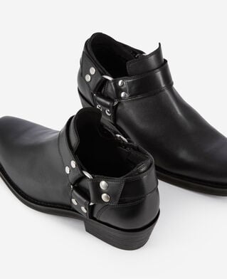 The Kooples FEMME BLACK bottines basses avec sangles en cuir noires