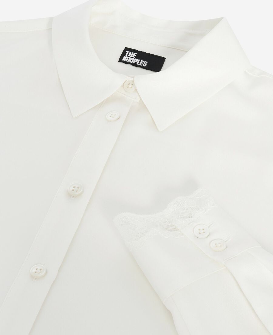 The Kooples FEMME ECRU chemise en soie écrue