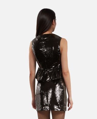 The Kooples DAMEN BLACK STONE top mit pailletten schwarz