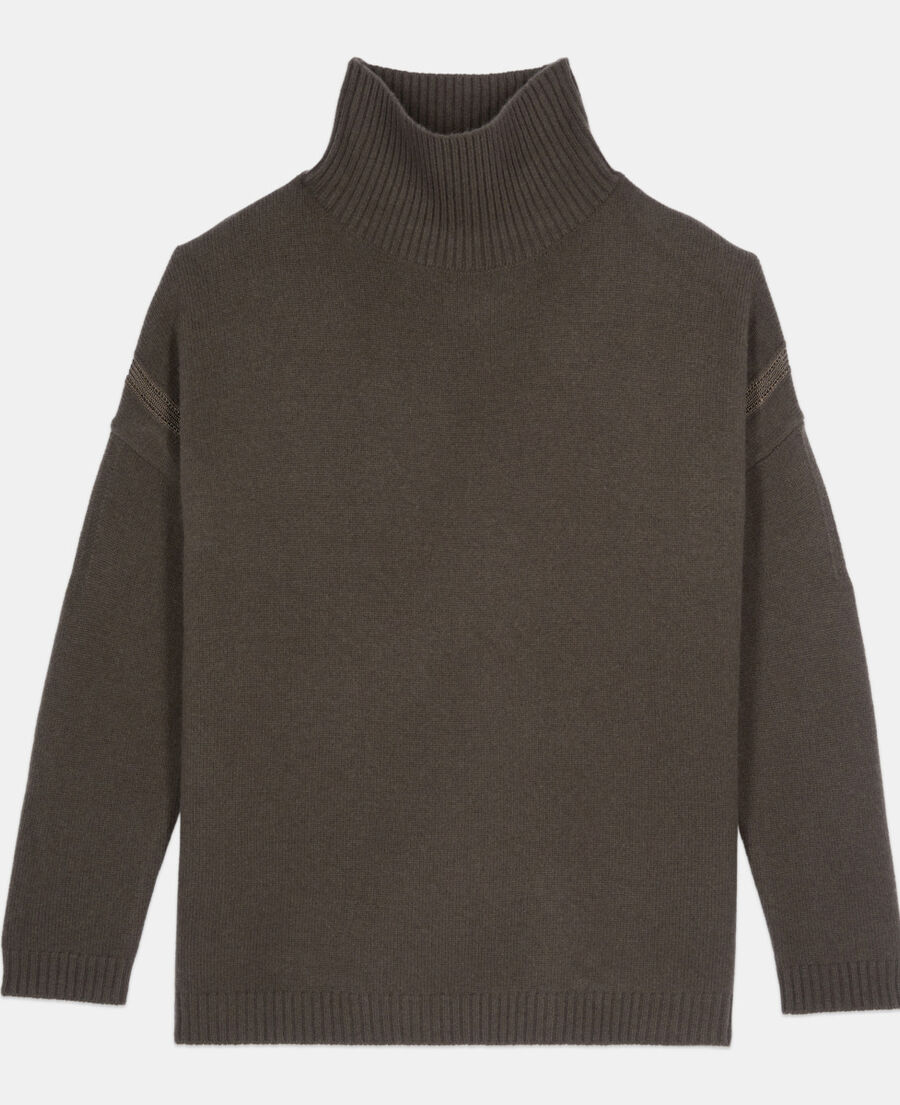 The Kooples FEMME KAKI pull en cachemire kaki