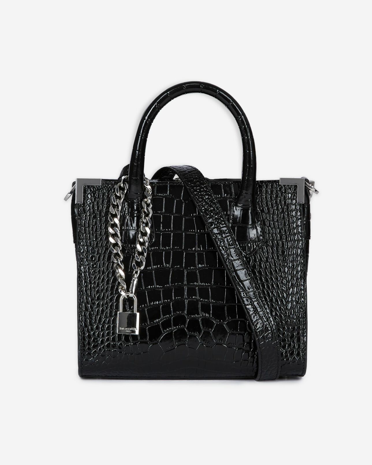 The Kooples WOMEN BLACK medium ming bag in black leather
