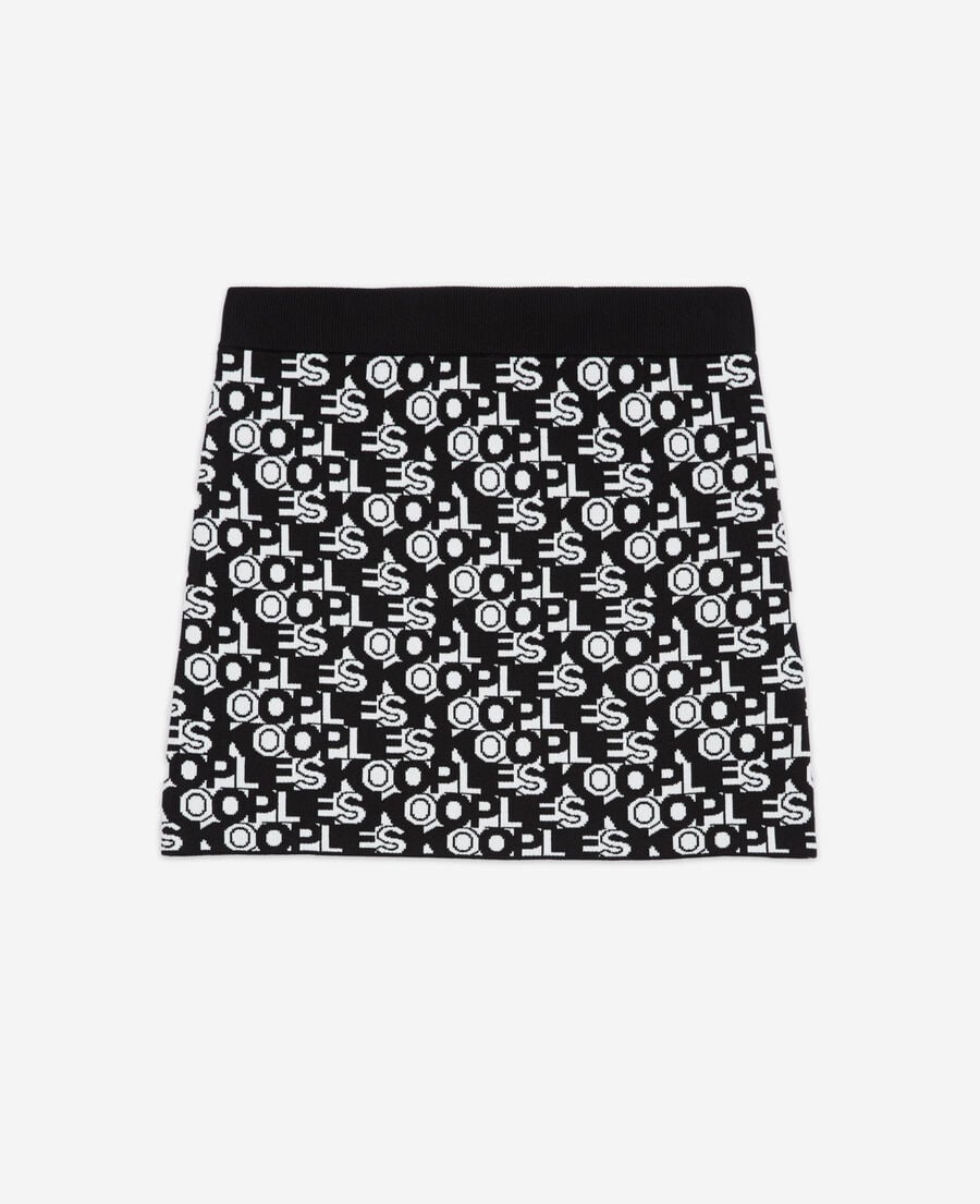 The Kooples WOMEN BLACK WHITE short skirt with the kooples logo