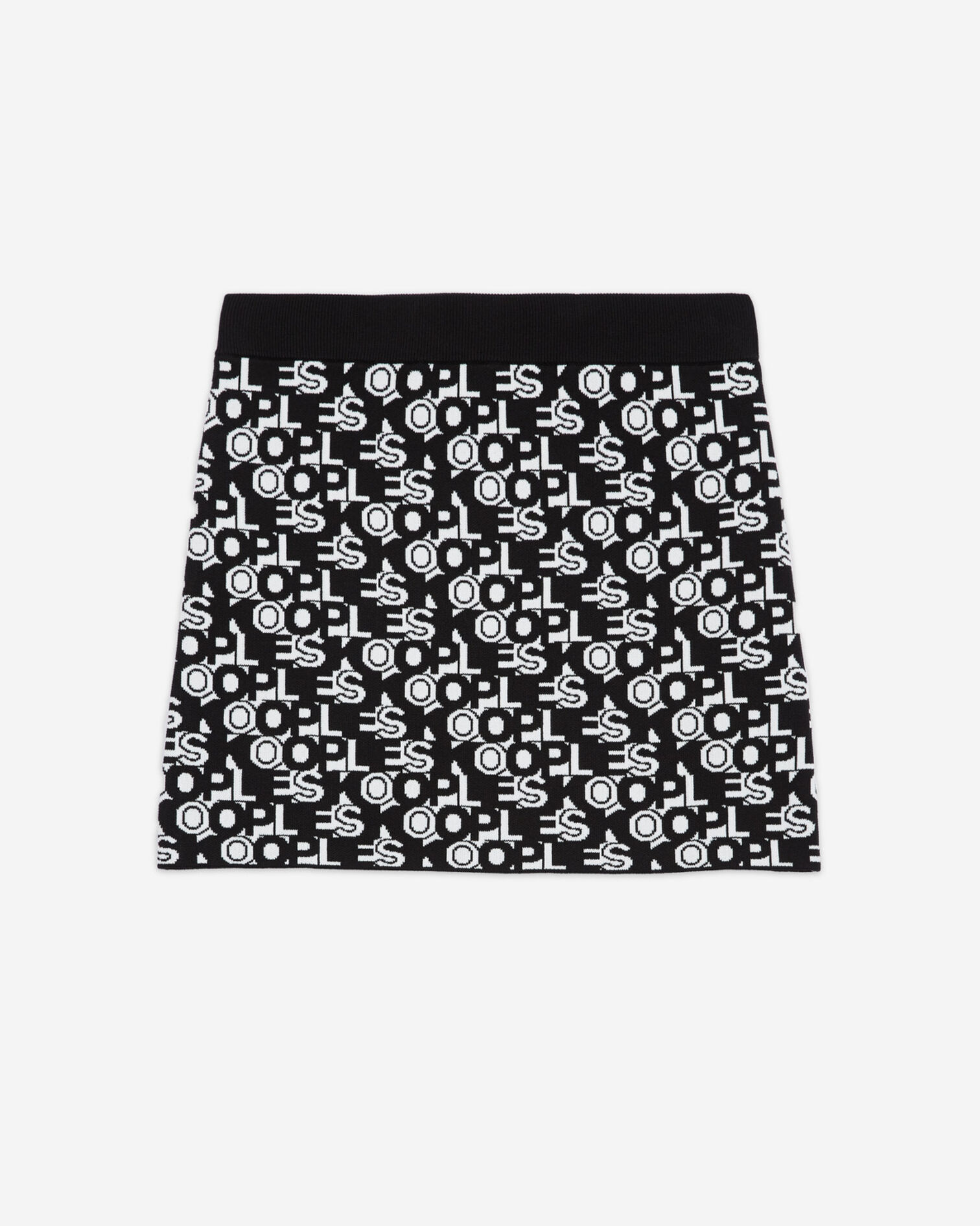 Short skirt with The Kooples logo, BLACK WHITE, hi-res image number null