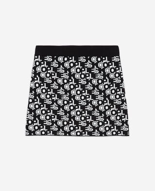 The Kooples WOMEN BLACK WHITE short skirt with the kooples logo