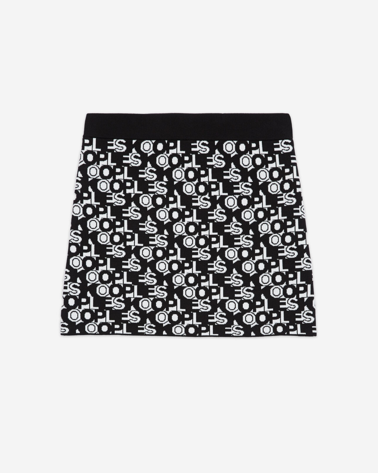 The Kooples WOMEN BLACK WHITE short skirt with the kooples logo