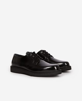 The Kooples H BLACK black leather derbies with eyelets