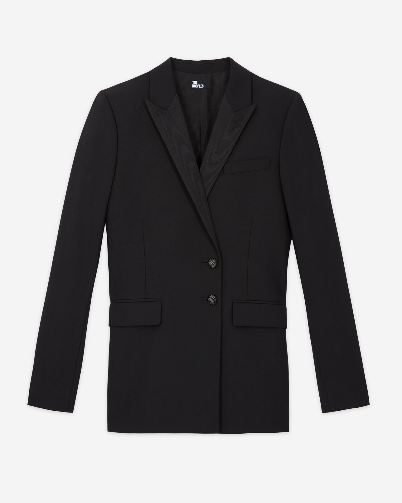 The Kooples WOMEN BLACK black wool suit jacket