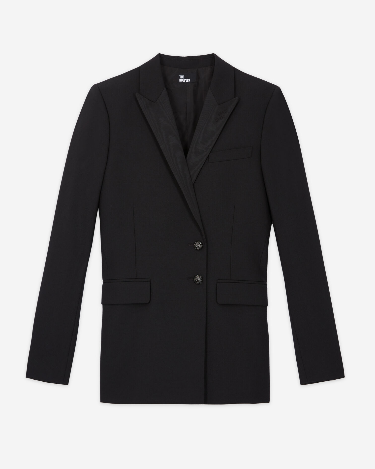 Black wool suit jacket, BLACK, hi-res image number null