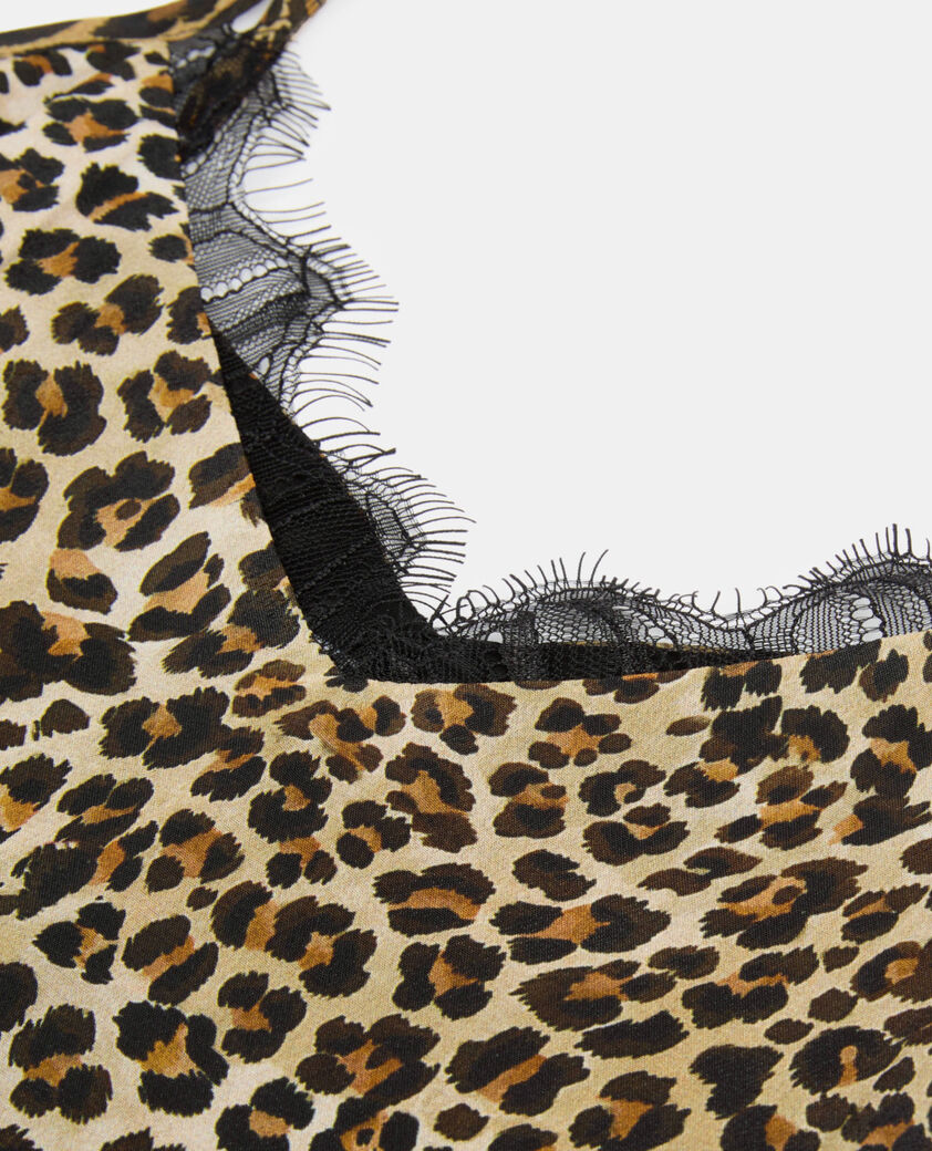 The Kooples DAMEN LEOPARD langes babydollkleid aus seide mit print