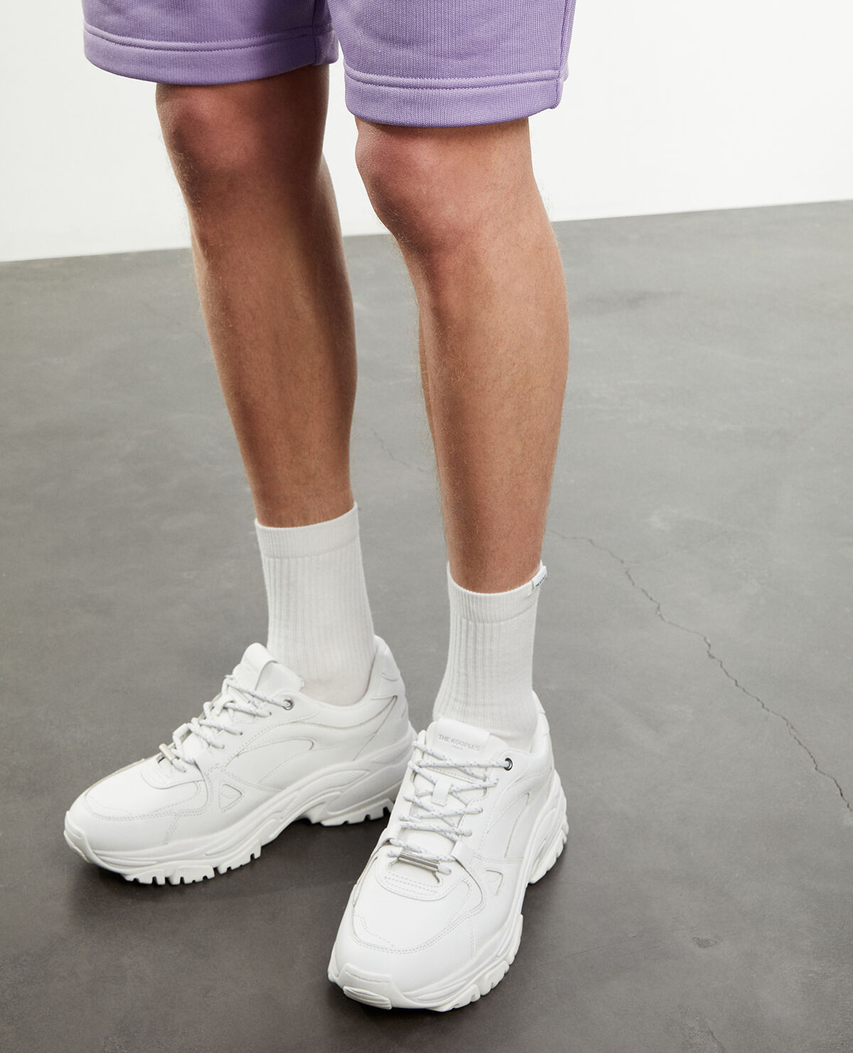 White thick soled tennis shoes cheap