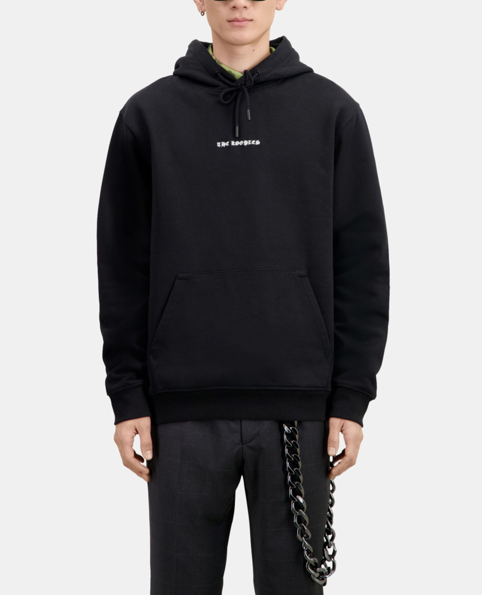 Black hoodie with Skull heart serigraphy, BLACK, hi-res image number null