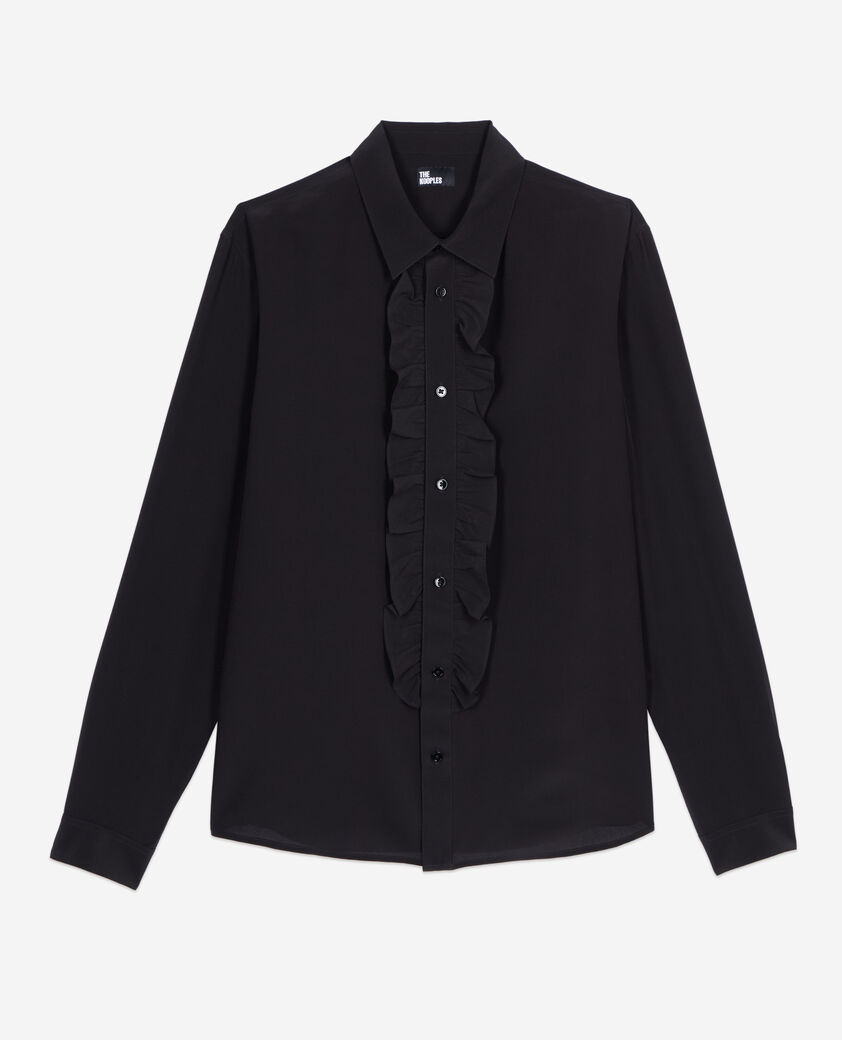 The Kooples HERREN BLACK schwarzes seidenhemd  