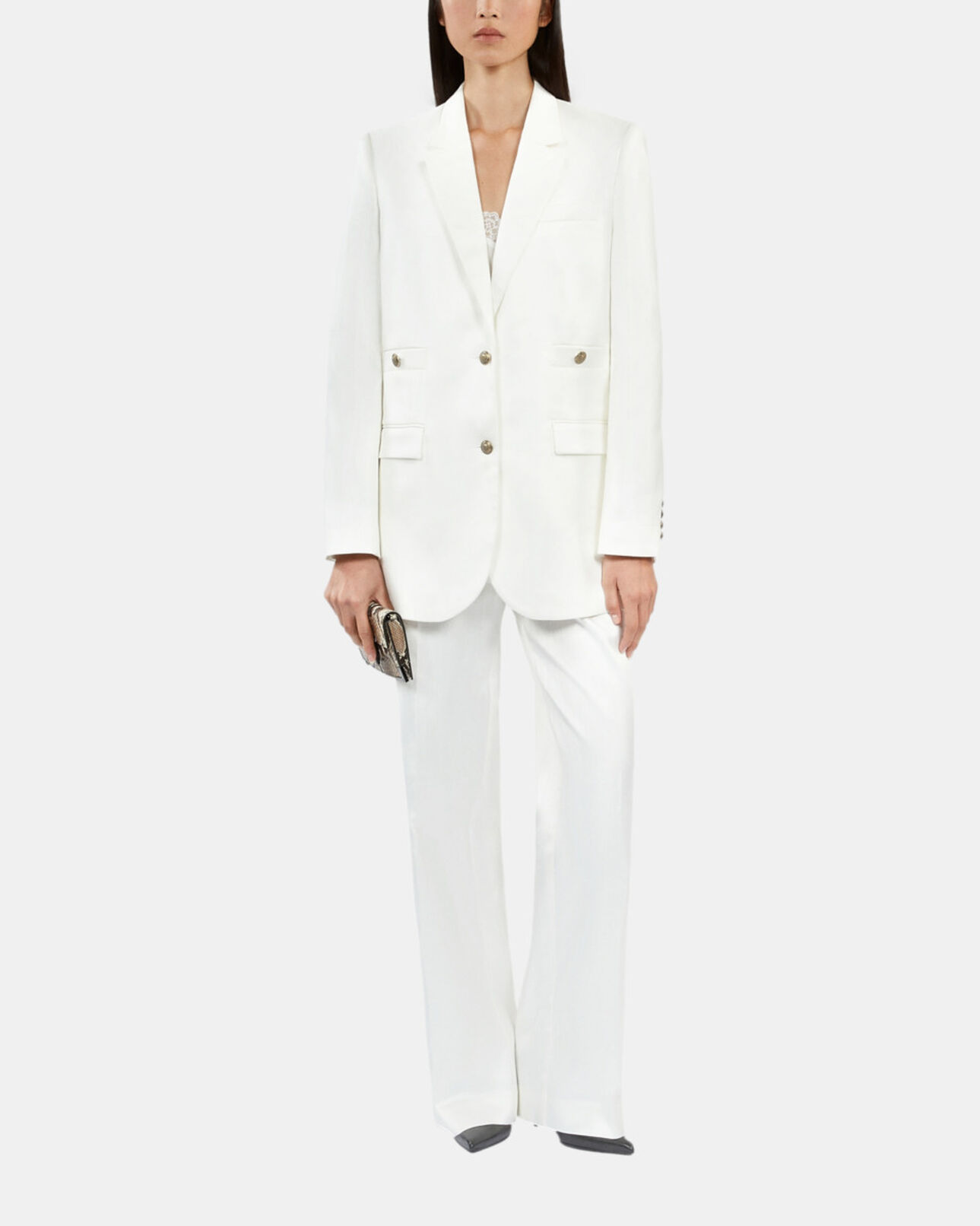 The Kooples FEMME WHITE pantalon tailleur blanc