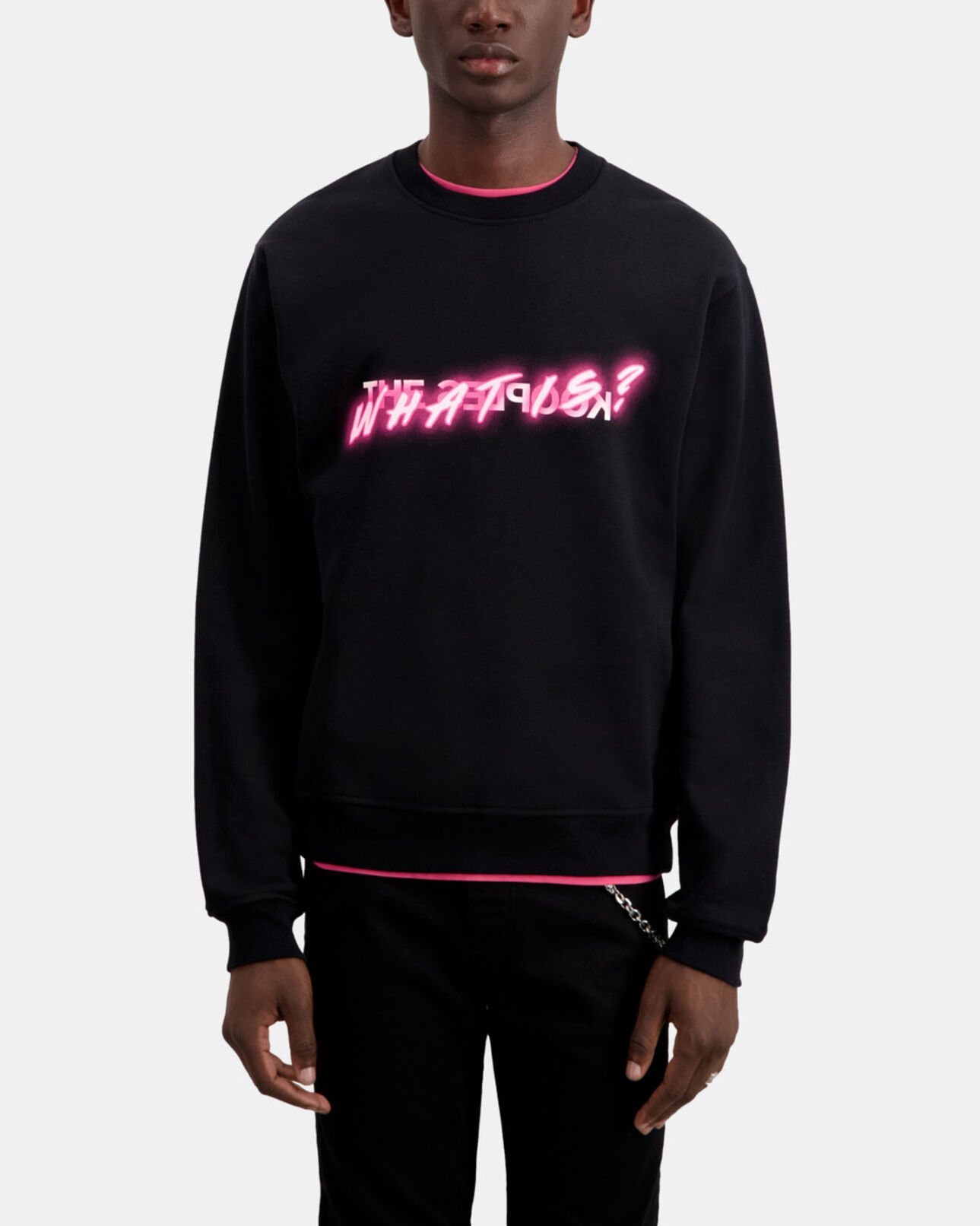 The Kooples HOMME BLACK sweatshirt homme what is néon noir